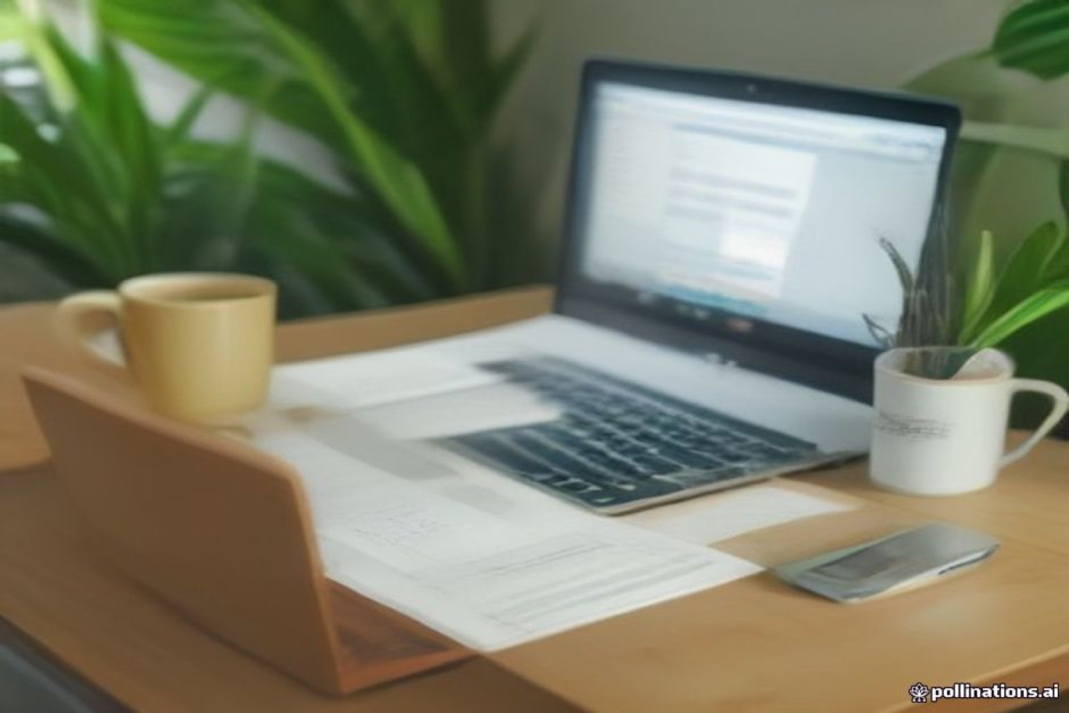 Solo creator completing a reusable influencer brief beside printed notes at a home desk with an unreadable tablet